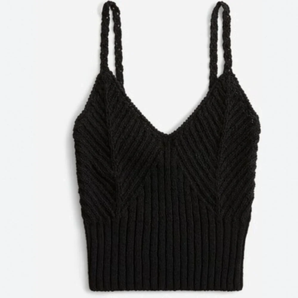 J.Crew Cropped V-Neck Sweater Tank in Black (Size 3X)